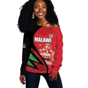 Custom Malawi Cricket Off Shoulder Sweater Go Champions Dziko la Malawi - African Pride