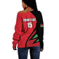 Custom Malawi Cricket Off Shoulder Sweater Go Champions Dziko la Malawi - African Pride
