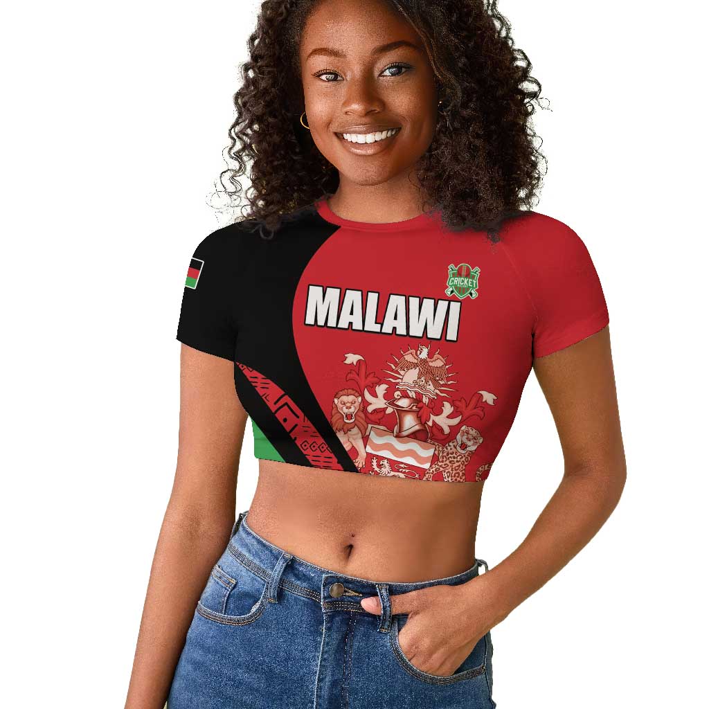 Custom Malawi Cricket Raglan Cropped T shirt Go Champions Dziko la Malawi - African Pride