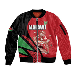 Custom Malawi Cricket Sleeve Zip Bomber Jacket Go Champions Dziko la Malawi - African Pride