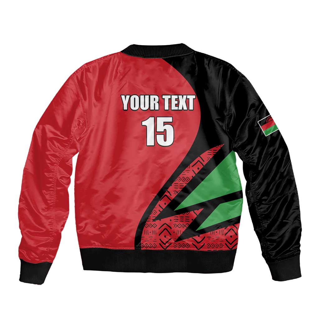 Custom Malawi Cricket Sleeve Zip Bomber Jacket Go Champions Dziko la Malawi - African Pride