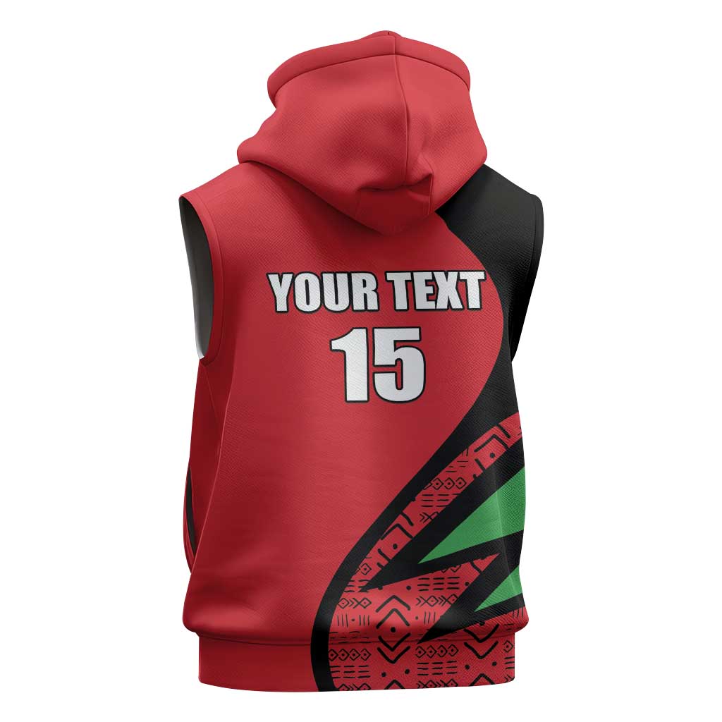 Custom Malawi Cricket Sleeveless Zip Hoodie Go Champions Dziko la Malawi - African Pride