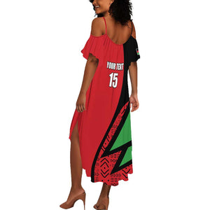 Custom Malawi Cricket Summer Maxi Dress Go Champions Dziko la Malawi - African Pride