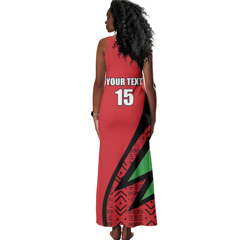 Custom Malawi Cricket Tank Maxi Dress Go Champions Dziko la Malawi - African Pride