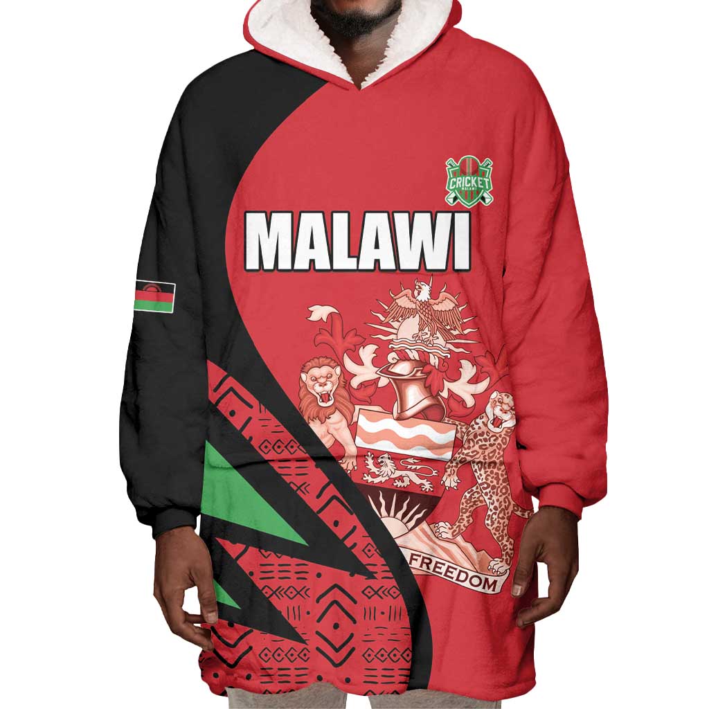 Custom Malawi Cricket Wearable Blanket Hoodie Go Champions Dziko la Malawi - African Pride