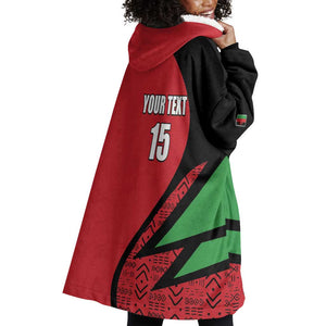 Custom Malawi Cricket Wearable Blanket Hoodie Go Champions Dziko la Malawi - African Pride