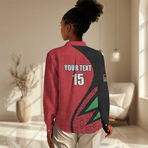 Custom Malawi Cricket Women Casual Shirt Go Champions Dziko la Malawi - African Pride