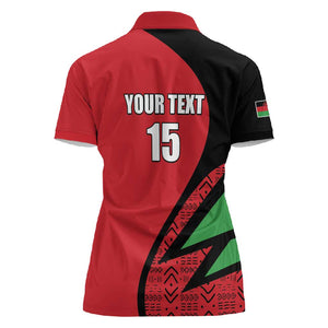 Custom Malawi Cricket Women Polo Shirt Go Champions Dziko la Malawi - African Pride