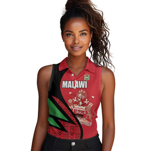 Custom Malawi Cricket Women Sleeveless Polo Shirt Go Champions Dziko la Malawi - African Pride