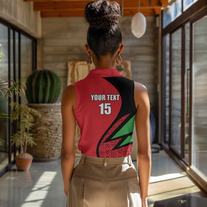 Custom Malawi Cricket Women Sleeveless Polo Shirt Go Champions Dziko la Malawi - African Pride