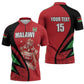 Custom Malawi Cricket Zipper Polo Shirt Go Champions