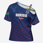 Custom Namibia Cricket Cross Shoulder Shirt Go Eagles Go