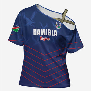 Custom Namibia Cricket Cross Shoulder Shirt Go Eagles Go