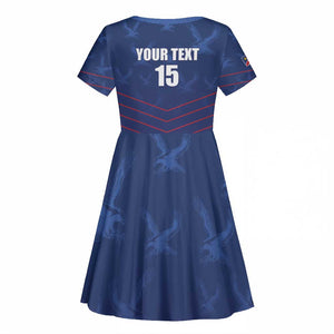 Custom Namibia Cricket Kid Short Sleeve Dress Go Champions - African Pride