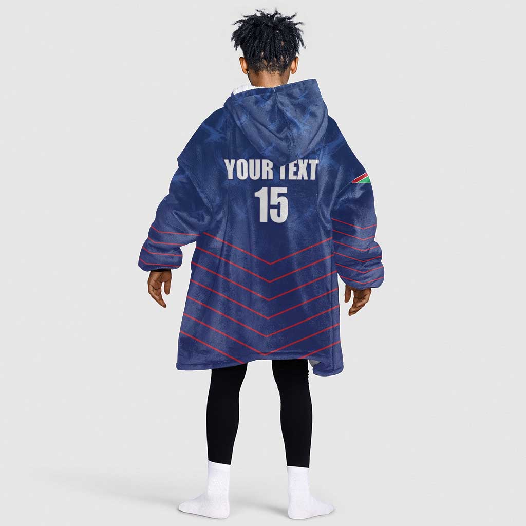 Custom Namibia Cricket Kid Wearable Blanket Hoodie Go Champions - African Pride