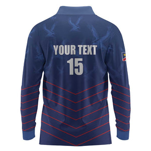Custom Namibia Cricket Long Sleeve Polo Shirt Go Champions - African Pride