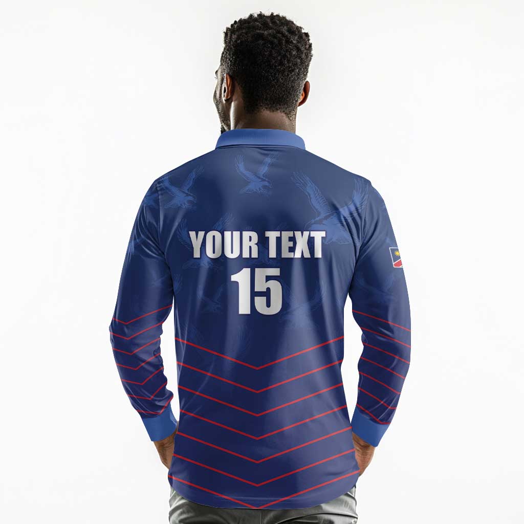 Custom Namibia Cricket Long Sleeve Polo Shirt Go Champions - African Pride