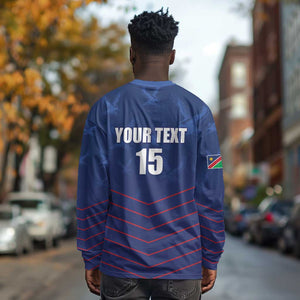 Custom Namibia Cricket Long Sleeve Shirt Go Champions - African Pride