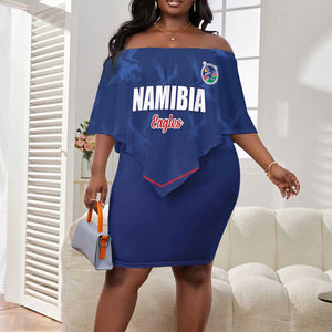 Custom Namibia Cricket Off Shoulder Short Dress Go Champions - African Pride