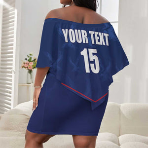 Custom Namibia Cricket Off Shoulder Short Dress Go Champions - African Pride