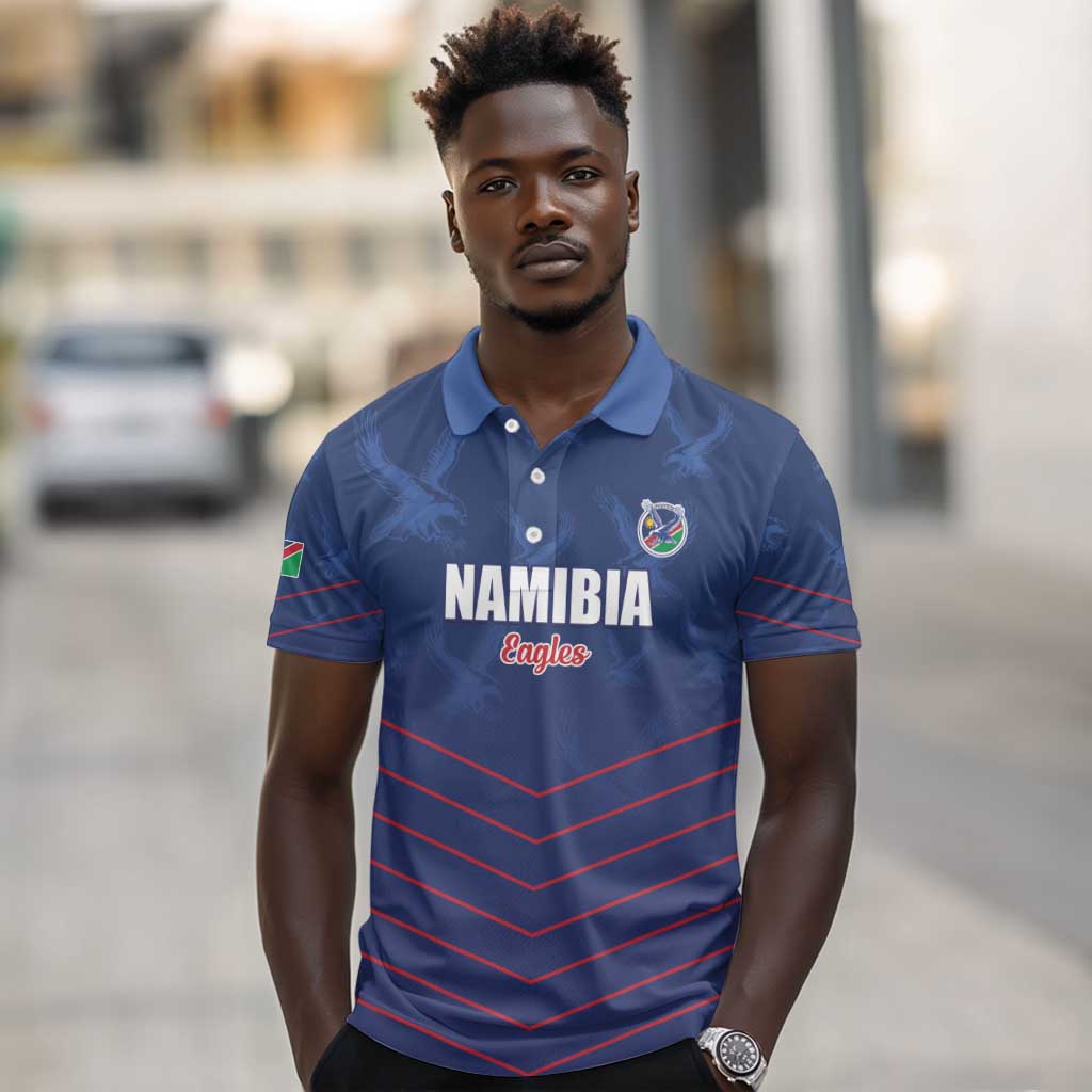 Custom Namibia Cricket Polo Shirt Go Champions - African Pride