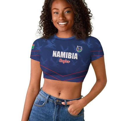 Custom Namibia Cricket Raglan Cropped T shirt Go Champions - African Pride