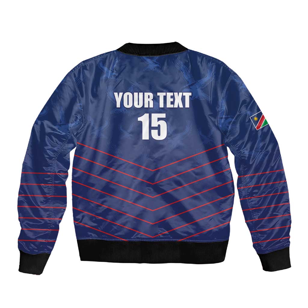 Custom Namibia Cricket Sleeve Zip Bomber Jacket Go Champions - African Pride