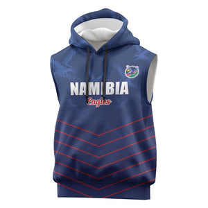 Custom Namibia Cricket Sleeveless Hoodie Go Champions - African Pride