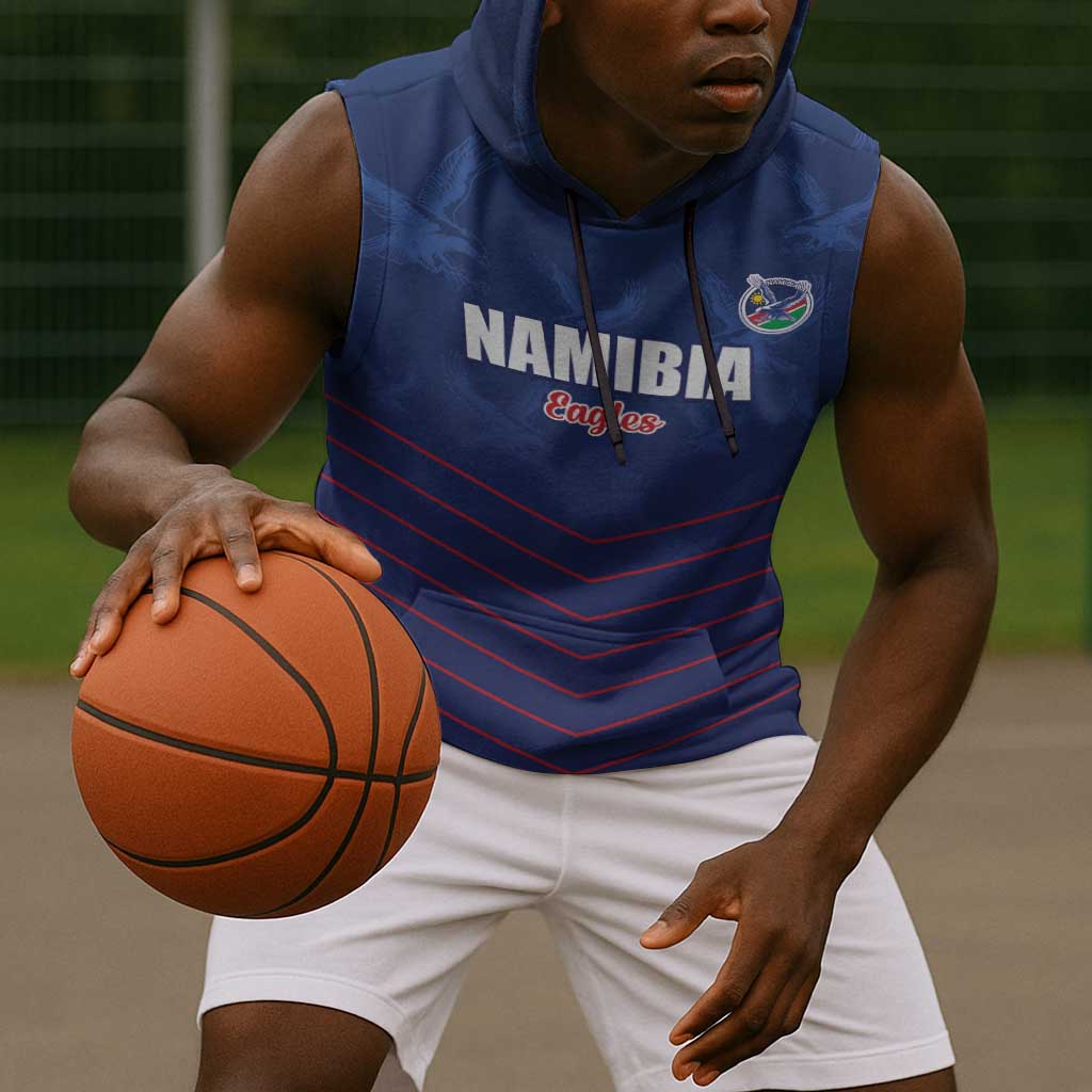Custom Namibia Cricket Sleeveless Hoodie Go Champions - African Pride