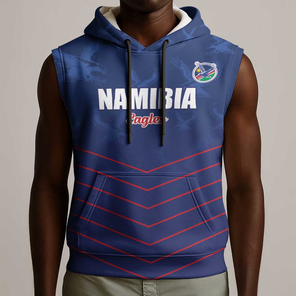 Custom Namibia Cricket Sleeveless Hoodie Go Champions - African Pride