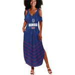 Custom Namibia Cricket Summer Maxi Dress Go Champions - African Pride