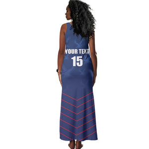 Custom Namibia Cricket Tank Maxi Dress Go Champions - African Pride
