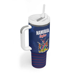 Custom Namibia Cricket Tumbler With Handle Go Champions - African Pride