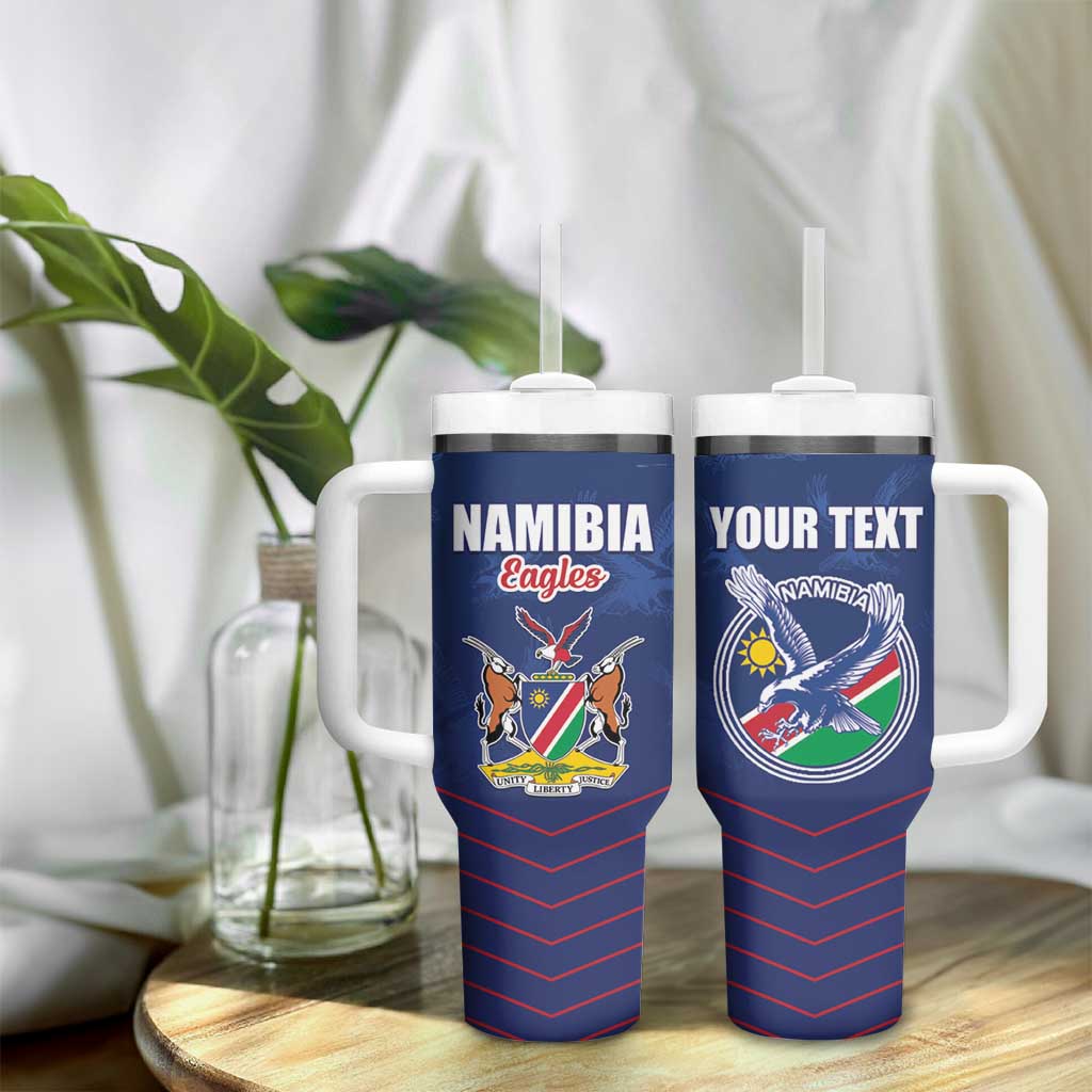 Custom Namibia Cricket Tumbler With Handle Go Champions - African Pride