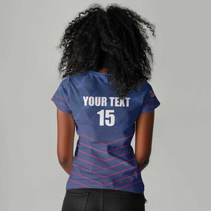 Custom Namibia Cricket Women V-Neck T-Shirt Go Champions - African Pride