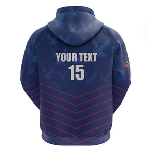 Custom Namibia Cricket Zip Hoodie Go Champions - African Pride