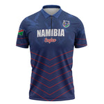 Custom Namibia Cricket Zipper Polo Shirt Go Eagles Go