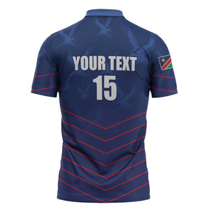 Custom Namibia Cricket Zipper Polo Shirt Go Eagles Go