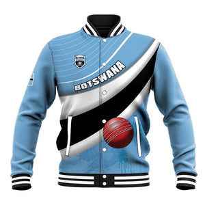 Custom Botswana Cricket Baseball Jacket Go Champions Baggy Blues - African Pride