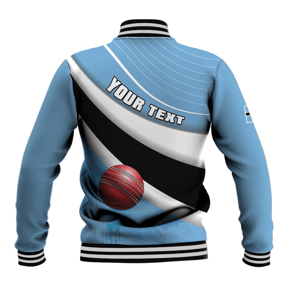 Custom Botswana Cricket Baseball Jacket Go Champions Baggy Blues - African Pride