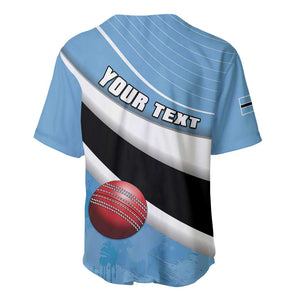 Custom Botswana Cricket Baseball Jersey Go Champions Baggy Blues - African Pride