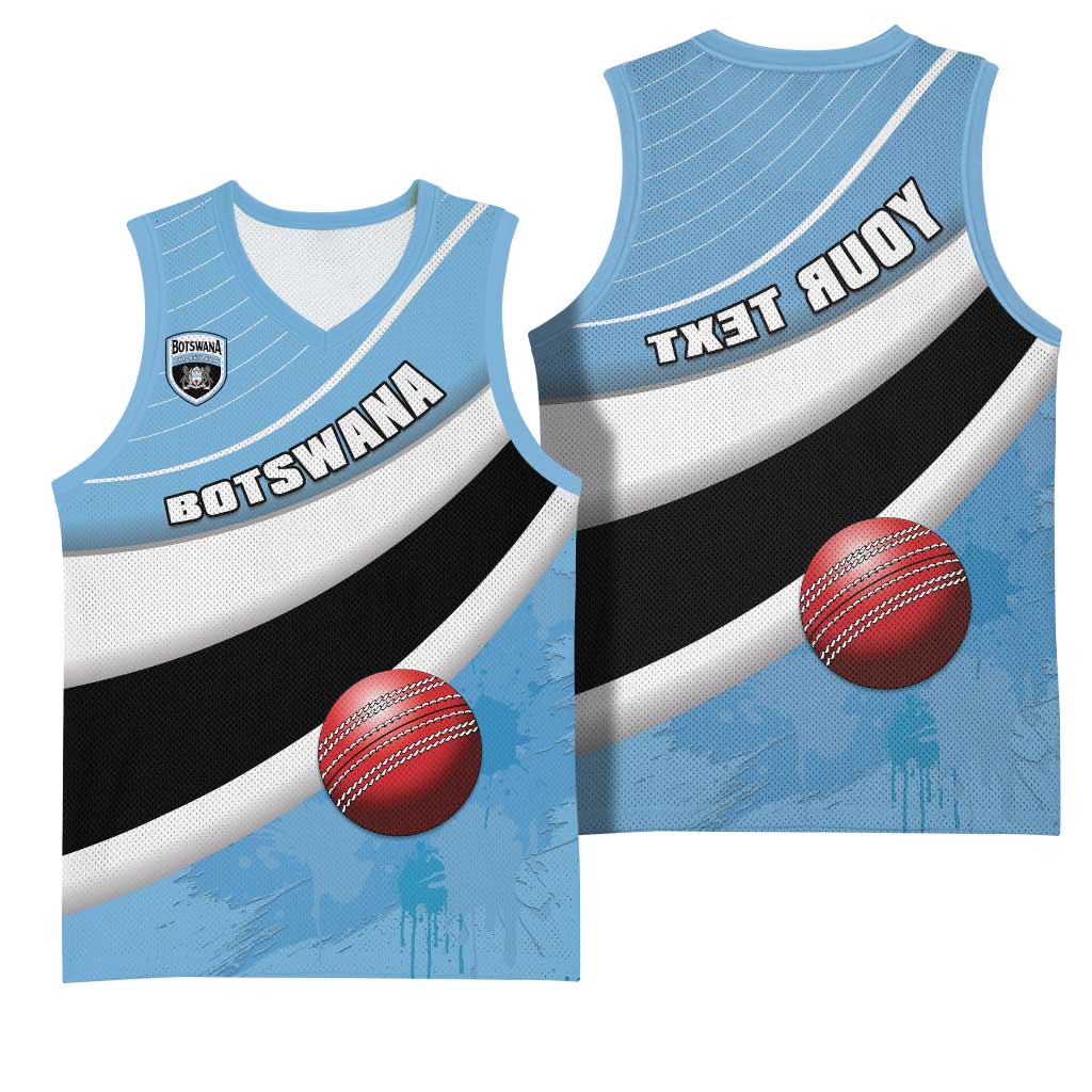 Custom Botswana Cricket Basketball Jersey Go Champions Baggy Blues - African Pride