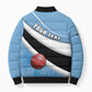 Custom Botswana Cricket Bomber Puffer Jacket Go Baggy Blues
