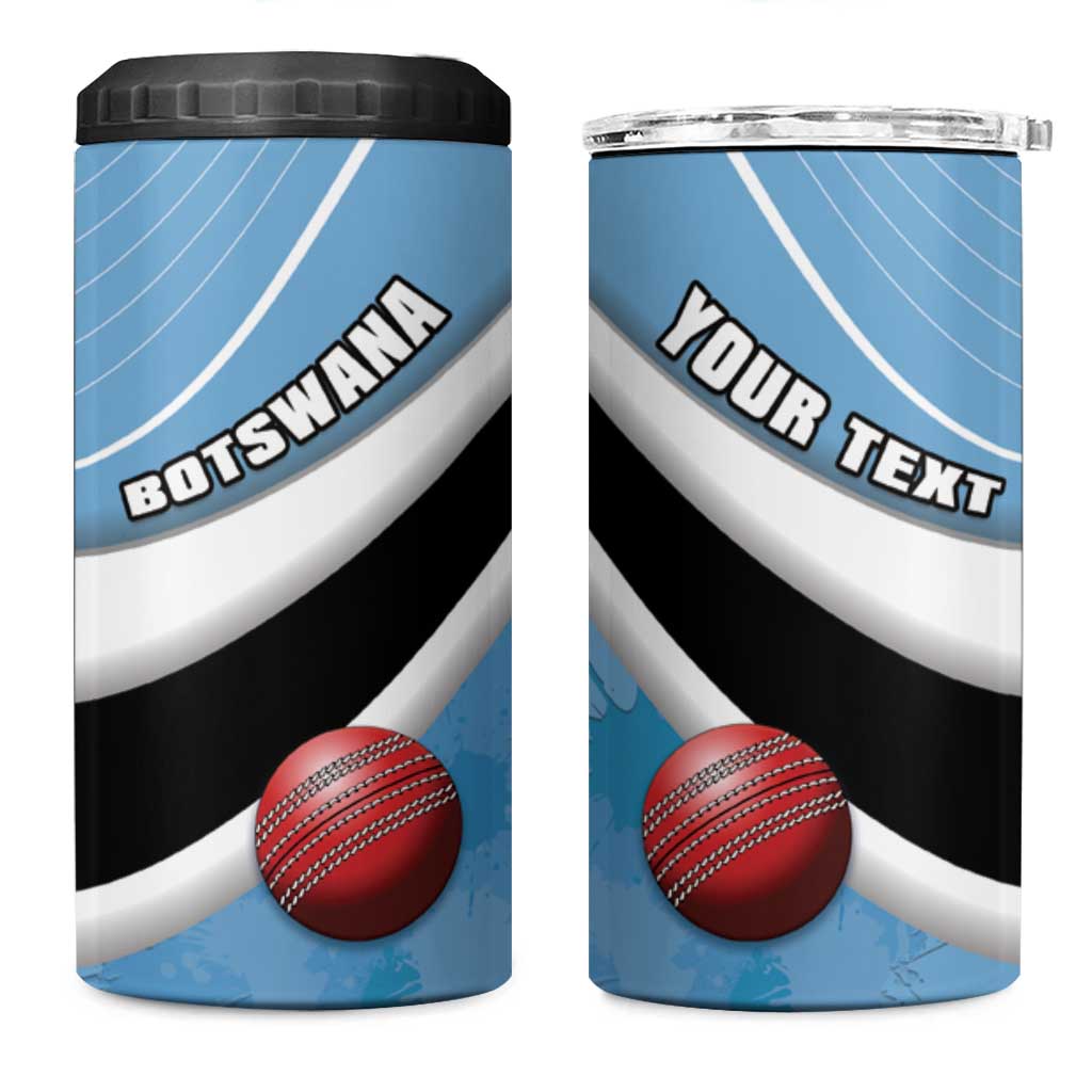 Custom Botswana Cricket 4 in 1 Can Cooler Tumbler Go Champions Baggy Blues - African Pride