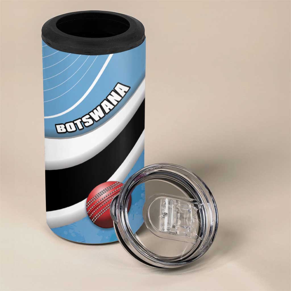 Custom Botswana Cricket 4 in 1 Can Cooler Tumbler Go Champions Baggy Blues - African Pride