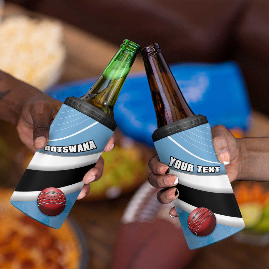 Custom Botswana Cricket 4 in 1 Can Cooler Tumbler Go Champions Baggy Blues - African Pride