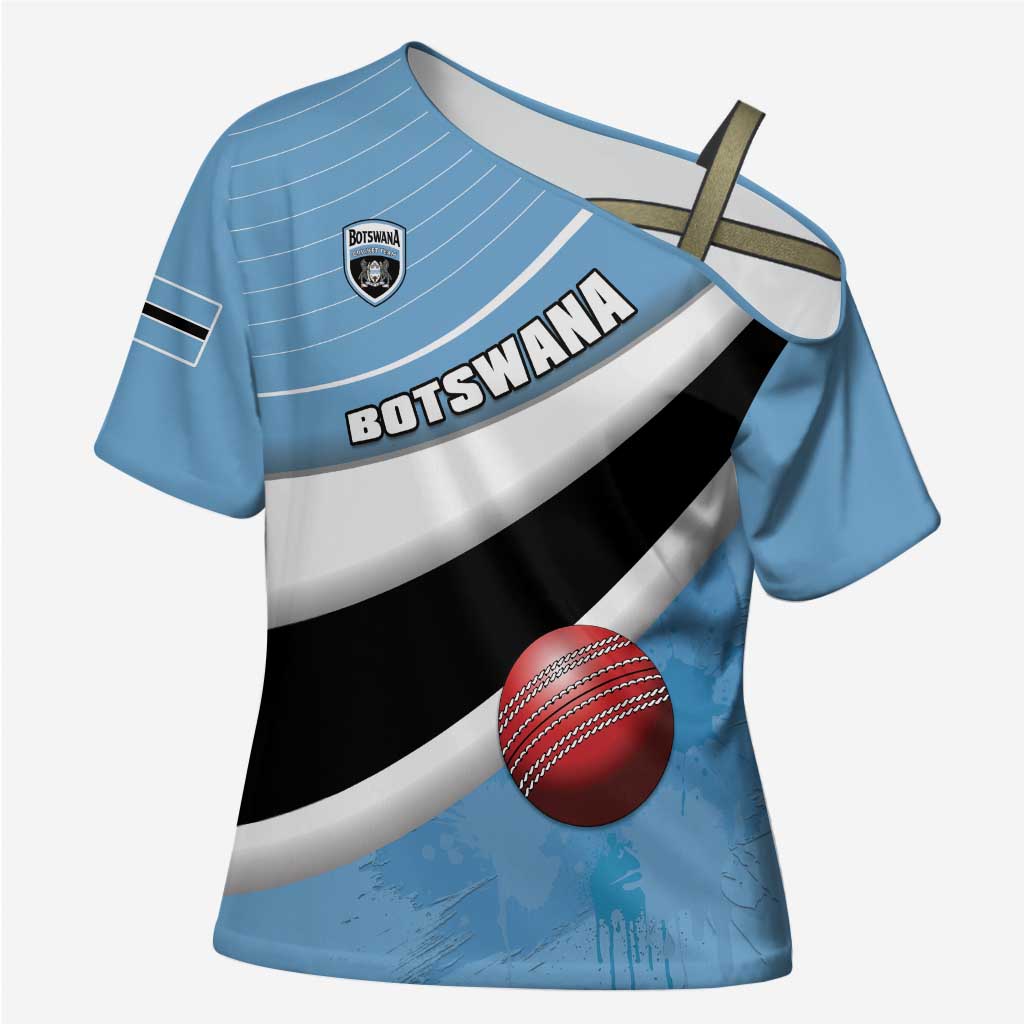 Custom Botswana Cricket Cross Shoulder Shirt Go Baggy Blues