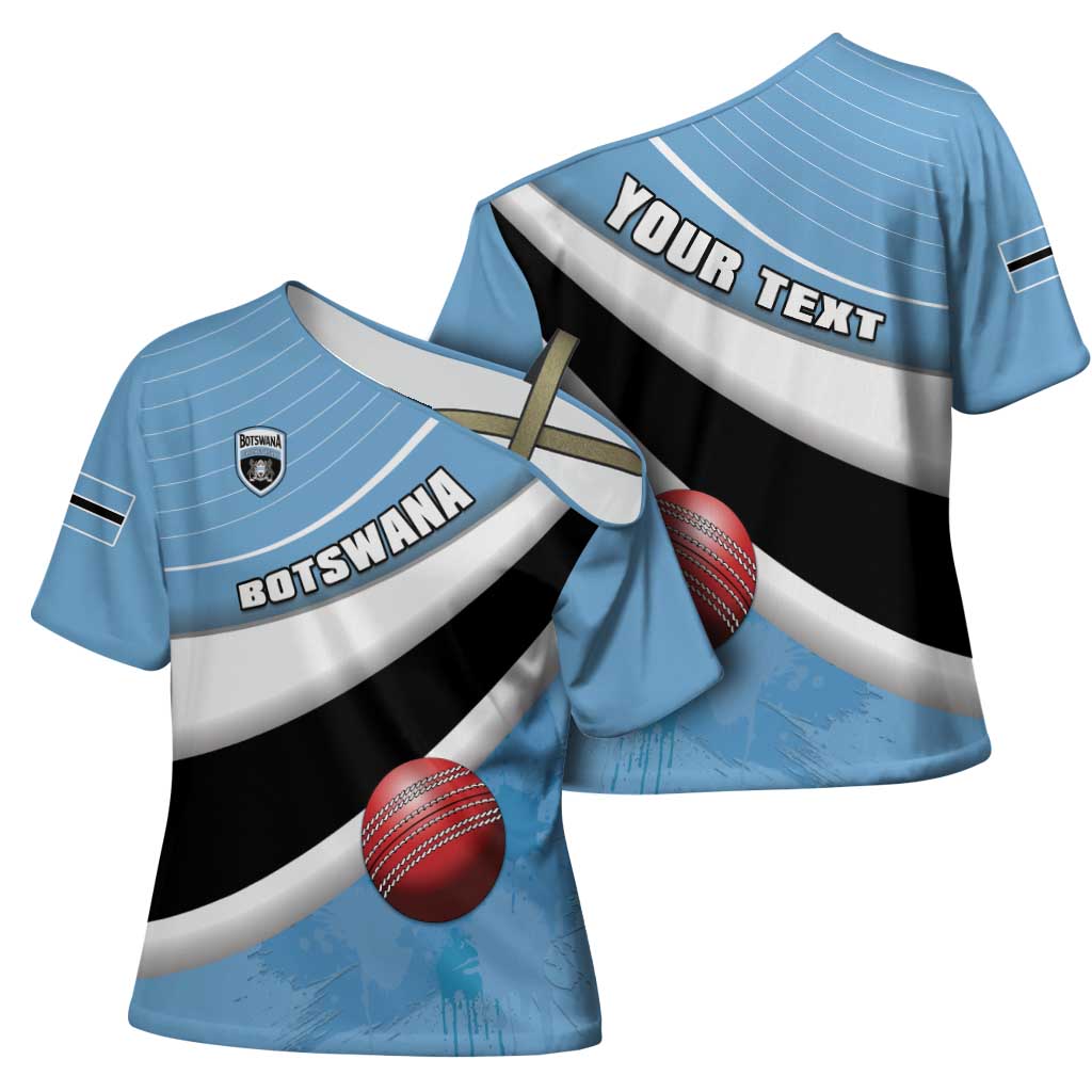 Custom Botswana Cricket Cross Shoulder Shirt Go Baggy Blues