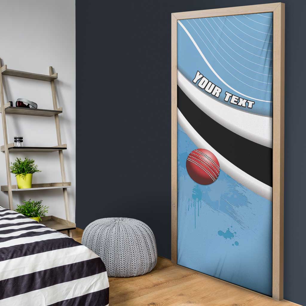 Custom Botswana Cricket Door Cover Go Baggy Blues