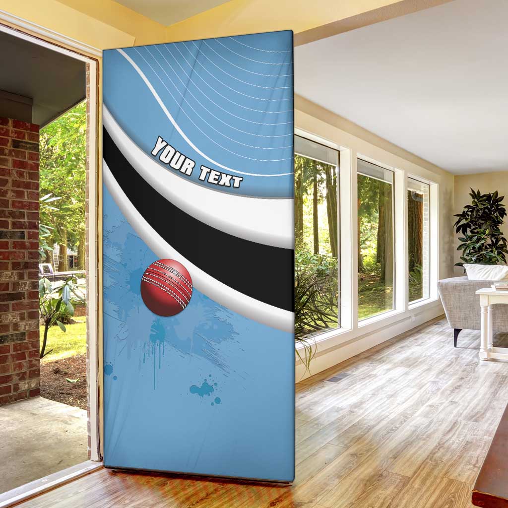 Custom Botswana Cricket Door Cover Go Baggy Blues